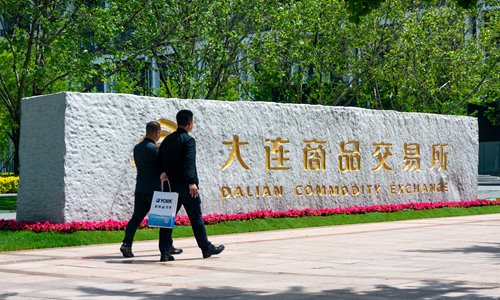 Investors walk pass Dalian Commodity Exchange in Dalian, Northeast China's Liaoning Province. File photo: VCG