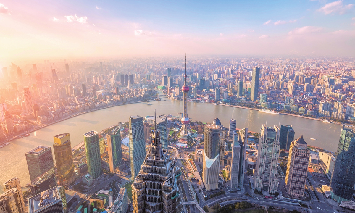 Aerial view of Shanghai Photo: VCG