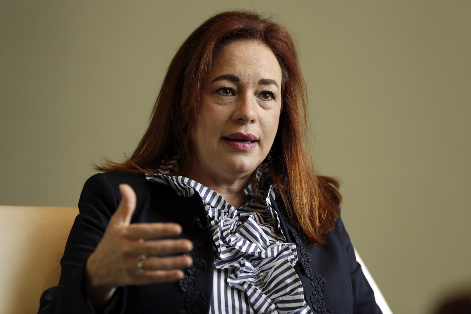 Ecuador's Foreign Minister Maria Fernanda Espinosa is interviewed at United Nations headquarters, Monday, June 4, 2018. [Photo: AP/Richard Drew]