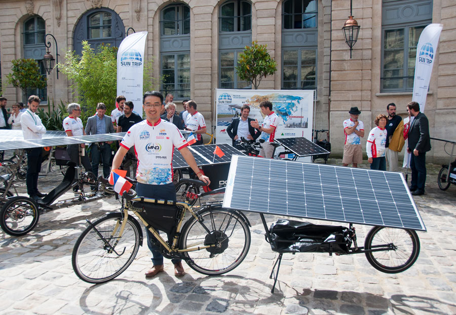 Hou Lizhao, the only Chinese participant in the forthcoming 2018 Sun Trip cycling challenge that will kick off in Lyon, France in mid-June. [Photo:Chinaplus/Jia Yanning]