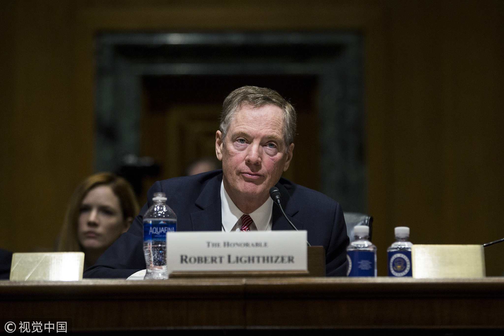Robert Lighthizer, the US trade representative nominee for President Donald Trump, listens during a Senate Finance Committee confirmation hearing in Washington, D.C., US on Tuesday, March 14, 2017. [Photo: VCG]