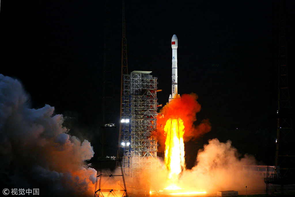 The Chang'e-2 lunar probe is launched from the Xichang Satellite Launch Center in Sichuan Province on October 1, 2010. [File photo: VCG]