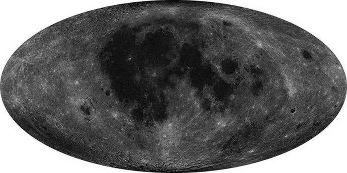 The complete high-resolution map of the Moon taken by Chang'e 2, released on February 6, 2012. [File photo: State Administration of Science, Technology and Industry for National Defence]