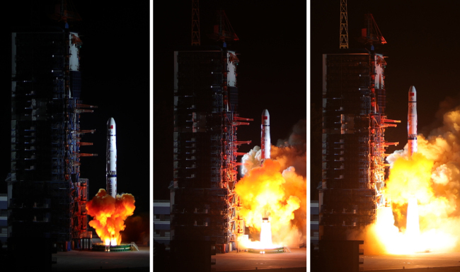 A Long March-4C rocket carrying a relay satellite, named Queqiao (Magpie Bridge), is launched at 5:28 a.m. Beijing Time from Xichang Satellite Launch Center in Sichuan Province on May 21, 2018.  [File photo: cnsa.gov.cn]