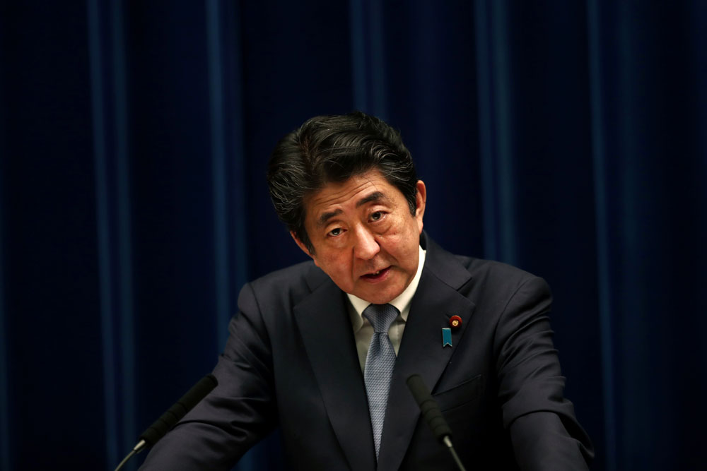 Japan's Prime Minister Shinzo Abe speaks during a press conference in Tokyo on July 20, 2018. [File photo: AFP/Behrouz Mehri]