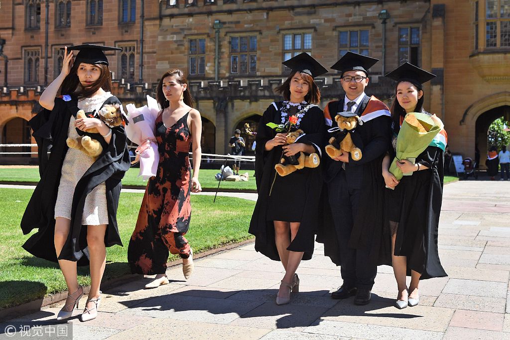 Overseas Chinese students attend graduation at the University of Sydney, Australia, October 12, 2017. [File photo: VCG]