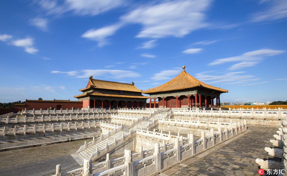 Landscape of the Palace Museum, also known as the Forbidden City, on a clear autumn day in Beijing, China, 8 September 2018.[Photo: IC]