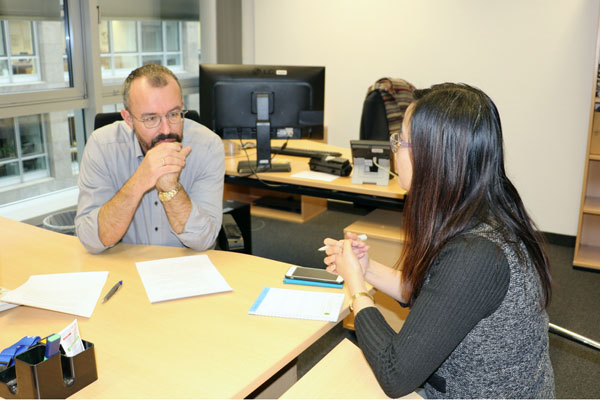 Andreas Bilfinger, the spokesperson with Germany Trade & Invest, Germany’s economic development agency, speaks during an interview with China Radio International. [Photo: China Plus]