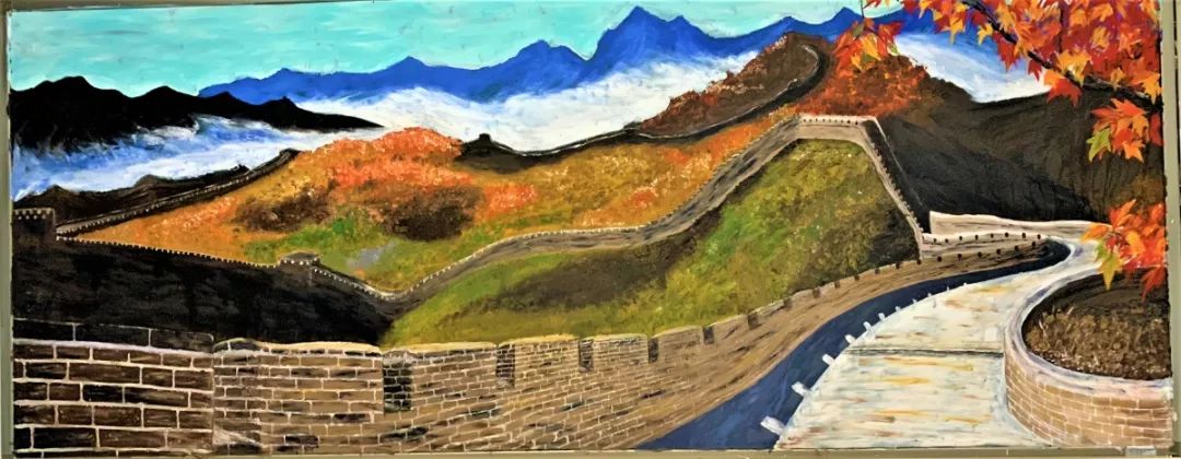 Wu's painting "The Great Wall" took her a week to finish, and was kept for three years. [Photo: thepaper.cn]