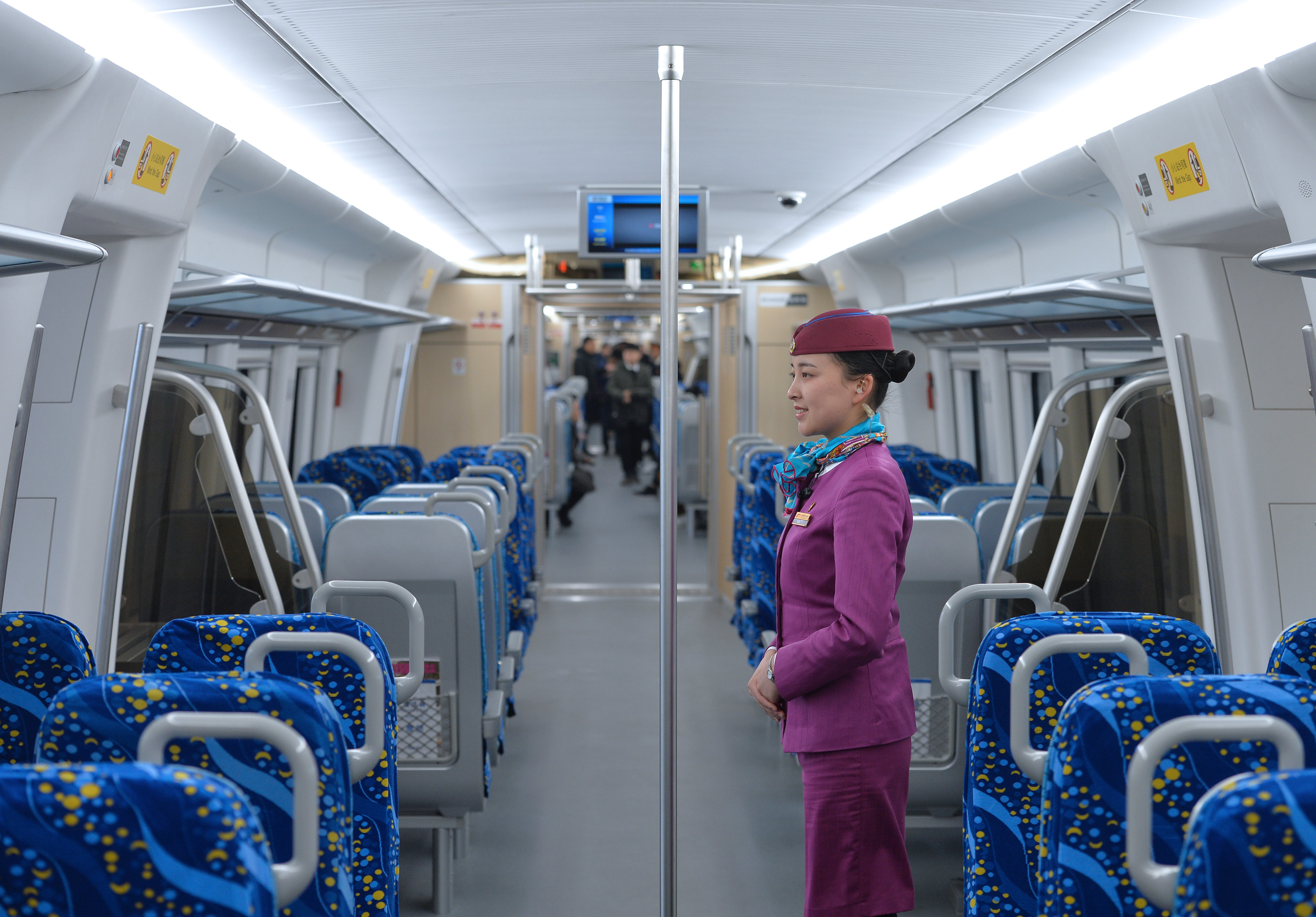 This photo taken on Tuesday, December 29, 2018 shows the inside of the "Tianfu" bullet train. [Photo: IC]