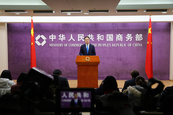 The Ministry of Commerce (MOC) spokesperson Gao Feng holds a news conference on Jan. 17, 2019. [Photo: mofcom.gov.cn]