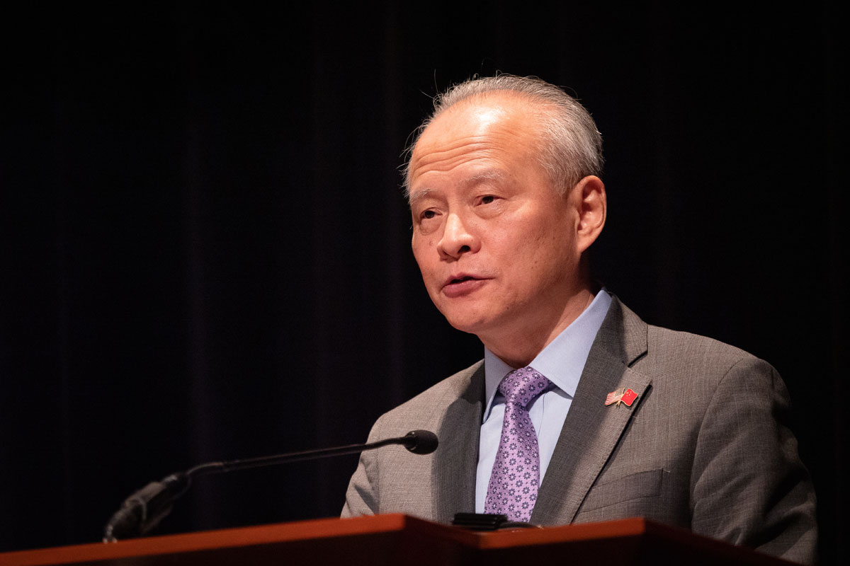Chinese Ambassador Cui Tiankai at a symposium convened by The Carter Center on Sino-American relations on Friday, January 18, 2019 in Atlanta, United States.[Photo: China Plus/Liu Kun]