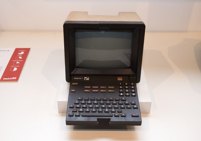 The Minitel, France's precursor to the internet, is displayed at The Museum of Failure in Los Angeles on December 7, 2017. [File photo: AFP]  