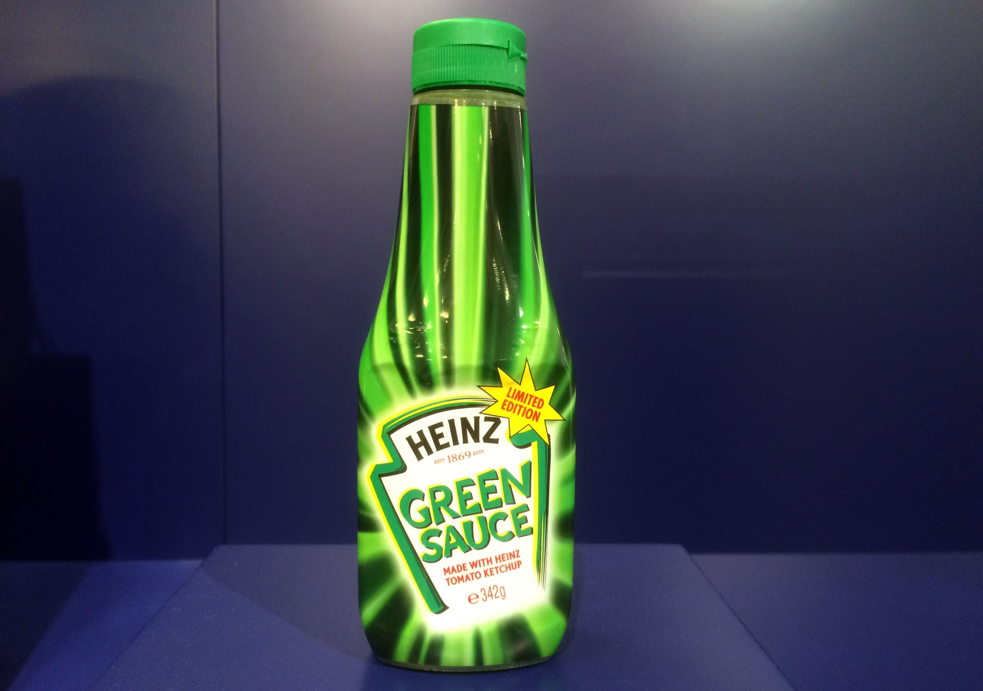 In this photo taken on Thursday, June 1, 2017, a bottle of Heinz ‘Green Sauce’ tomato ketchup is on display at the Museum of Failure in Helsingborg, Sweden. [File photo: AP/James Brooks] 