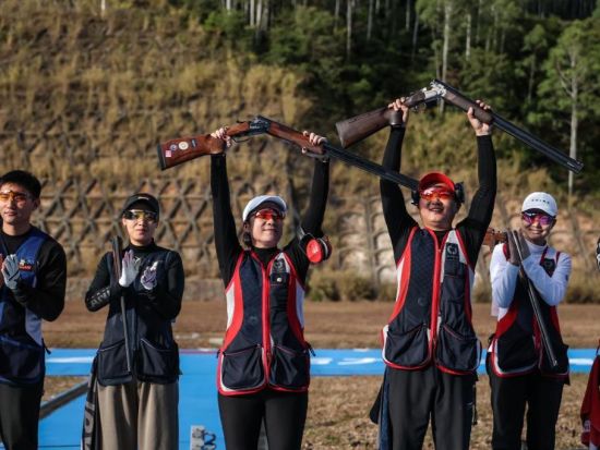 China's 15th National Games: trap mixed team of shooting