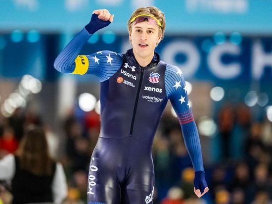 Stolz shatters track records to win two golds at ISU World Cup in Hamar