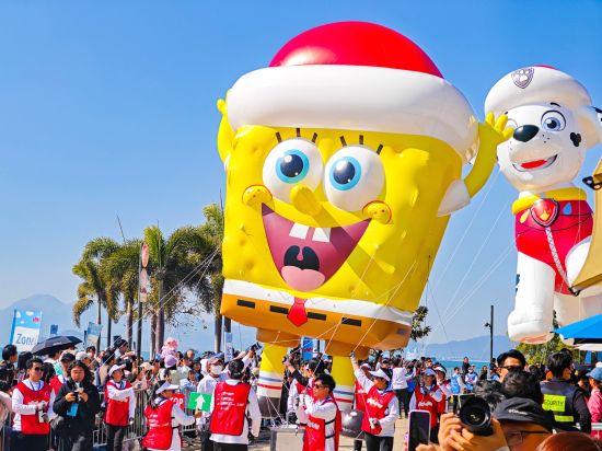 Balloon parade and bouncy wonderland lift spirits in Hong Kong