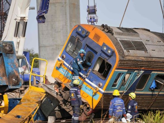 Death toll rises to 30 after crane collapse derails train in Thailand