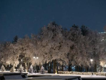 Rime scenery in downtown Almaty, Kazakhstan