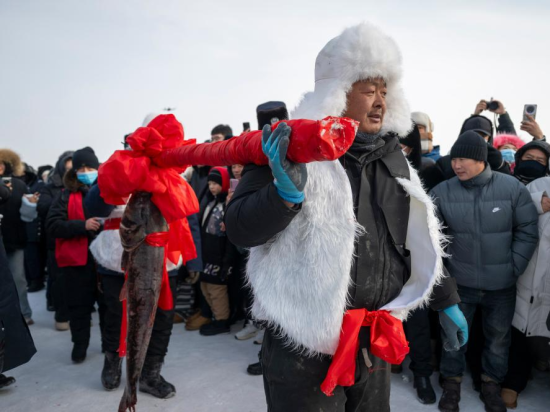 2026 Xingkai Lake winter fishing festival kicks off in China's Heilongjiang