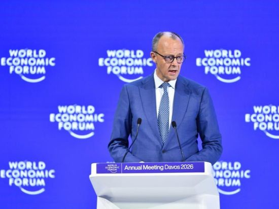 German chancellor speaks at WEF Annual Meeting 2026 in Davos