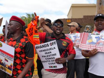 Anti-imperialist protest held outside US Consulate in South Africa