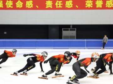 Skaters of China's short track speed skating team prepare for upcoming Milan-Cortina 2026 Winter Olympics