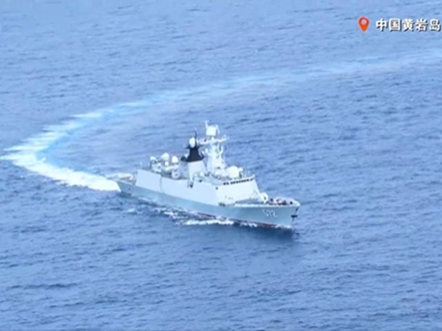 PLA conducts sea-air patrol in waters and airspace near China's Huangyan Dao