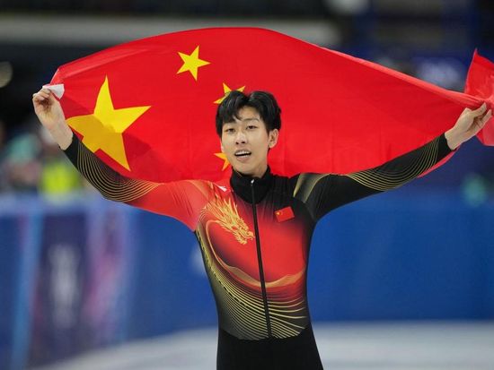 China's Sun Long wins silver in men's 1,000m short track speed skating at Milan-Cortina