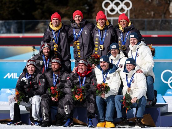 Olympic medal reallocation ceremony held at Milan-Cortina biathlon venue