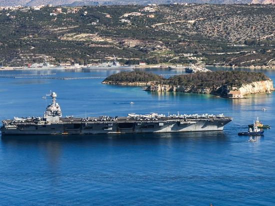 US aircraft carrier Gerald R. Ford departs Greece for Middle East