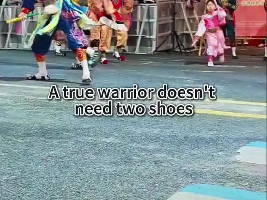 A true warrior doesn't need two shoes