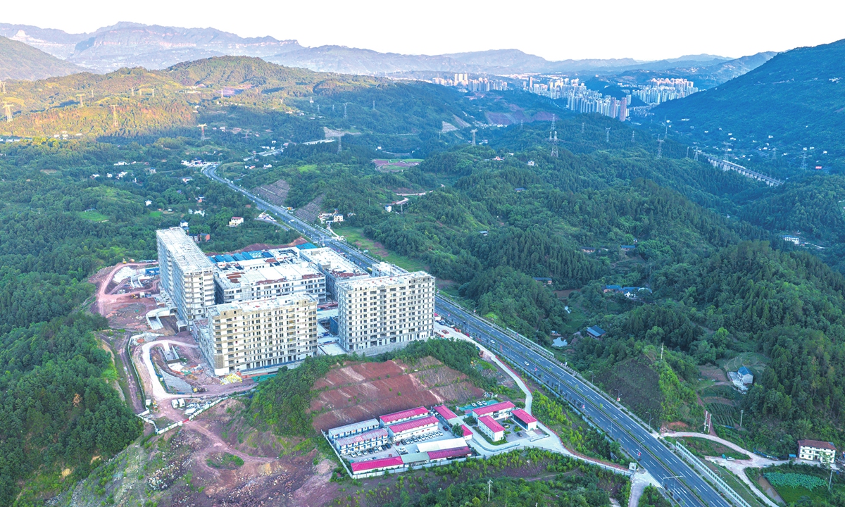 The Chongqing Hospital of Jiangsu Province Hospital is under construction on July 4, 2025. Photo: VCG