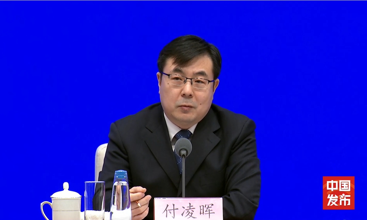 Fu Linghui, spokesperson of National Bureau of Statistics (NBS) and director general of the Department of Comprehensive Statistics of the NBS, speaks at a press conference on March 16, 2026. Photo: Screenshot from the official website of China's State Council Information Office