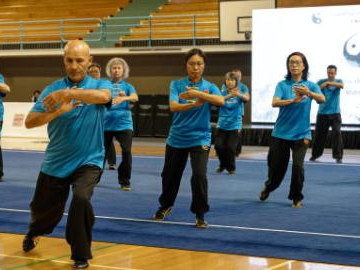 Enthusiasts perform Taijiquan in Auckland, New Zealand