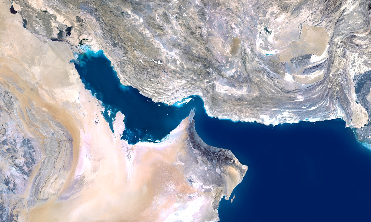 A satellite imagery of the Strait of Hormuz Photo: VCG