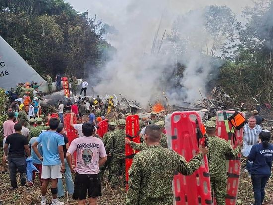 Colombia military plane crash kills 66, 4 still missing