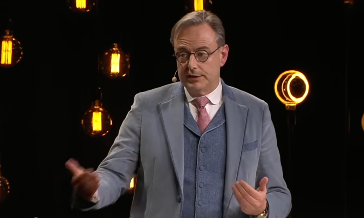 Belgian Prime Minister Bart De Wever speaks at the annual New Year forum 