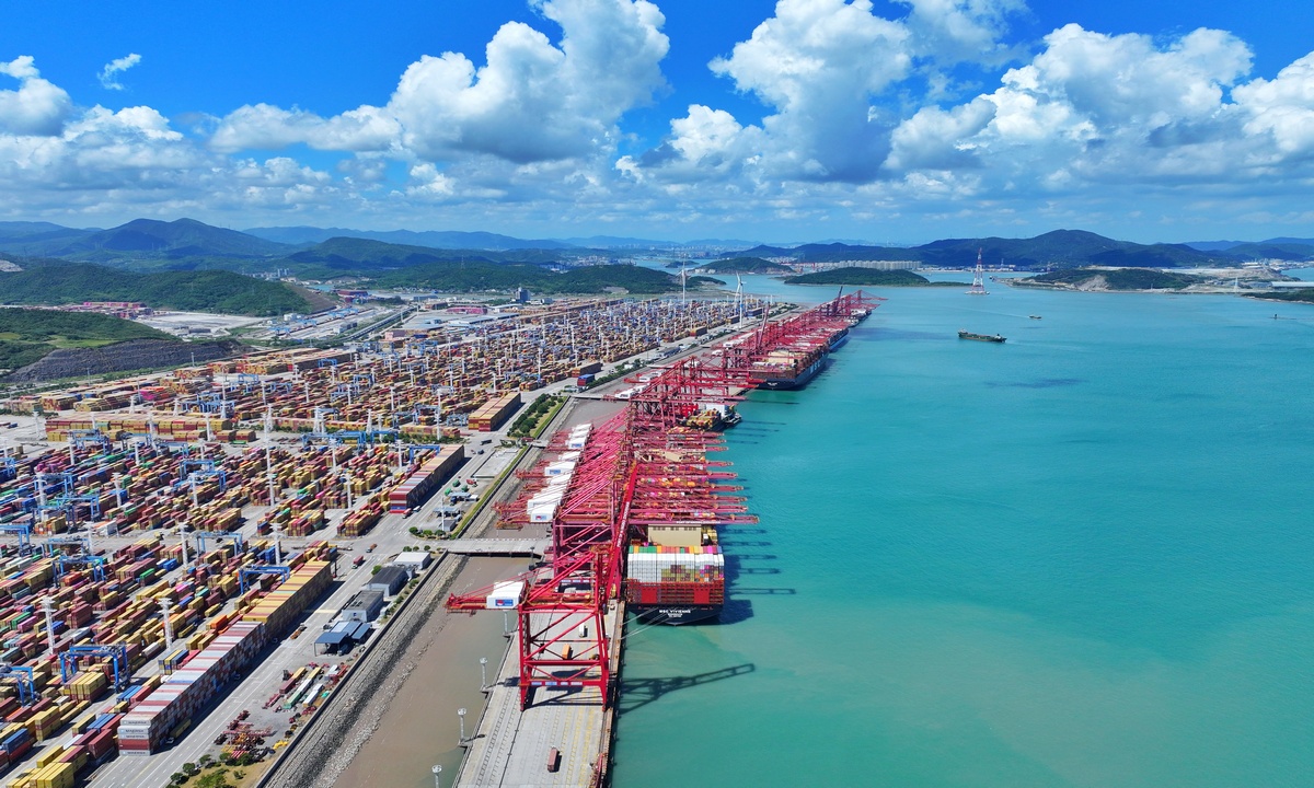 An aerial view of the Chuanshan port area of Ningbo-Zhoushan Port in East China’s Zhejiang Province, on January 5, 2026. Photo: Courtesy of Ningbo-Zhoushan Port Group Co