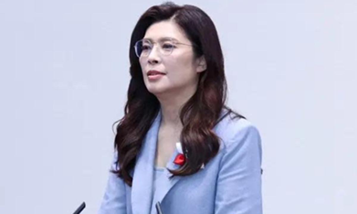 Cheng Li-wun, chairperson of the Chinese Kuomintang (KMT) party, held a press conference at 11 am. on Monday at Sun Yat-sen Hall at the Kuomintang's central headquarters to address her visit to the mainland. Photo: Screenshot from website