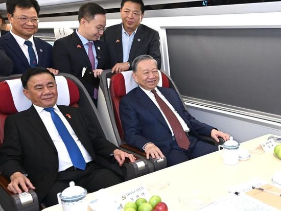 Vietnam's top leader To Lam takes high-speed train to China's Guangxi