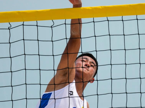 Highlights of beach volleyball men's preliminary pool G match at 6th Asian Beach Games
