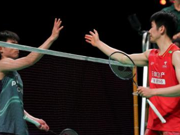 BWF Thomas Cup Finals in Denmark: quarterfinal badminton match between China and Malaysia