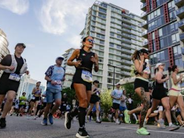 Runners compete during 2026 Vancouver Marathon in Canada