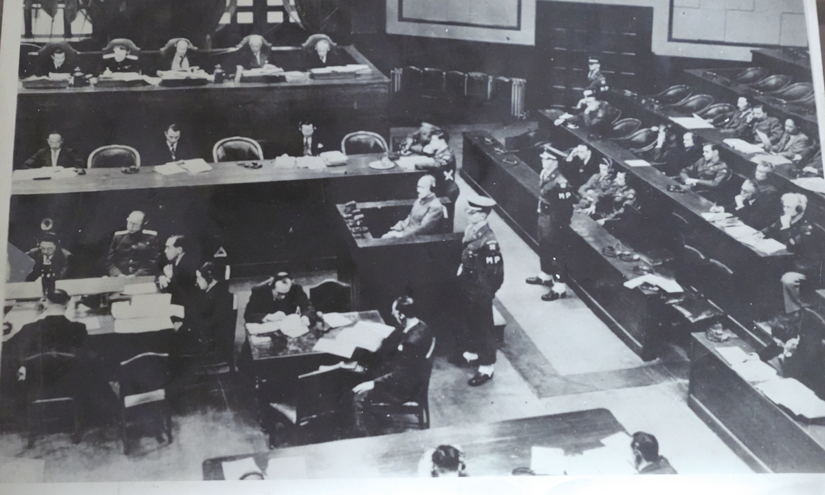 The historical picture of the trial scene at the International Military Tribunal of the Far East Photo: Courtesy of Xiang