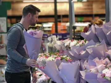 People select Mother's Day flowers in Canberra, Australia