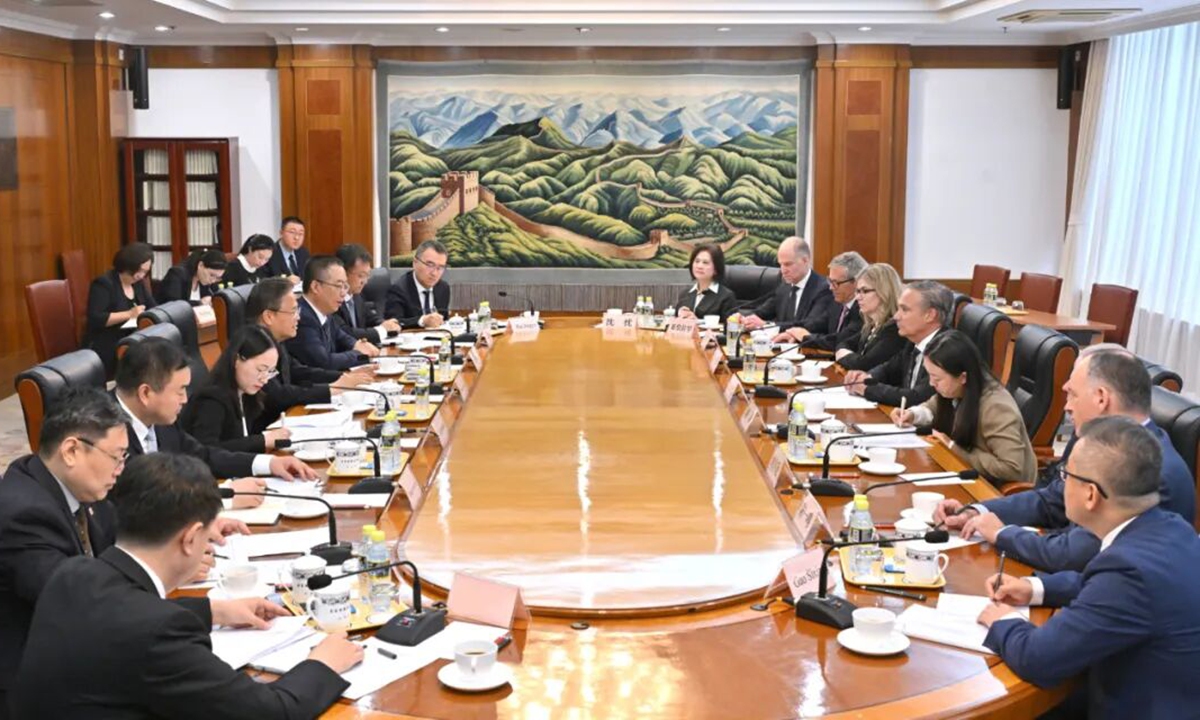 Zheng Shanjie, head of China's National Development and Reform Commission (NDRC), meets with Boeing President and CEO Kelly Ortberg at the commission on May 15, 2026. Photo: Screenshot from the NDRC
