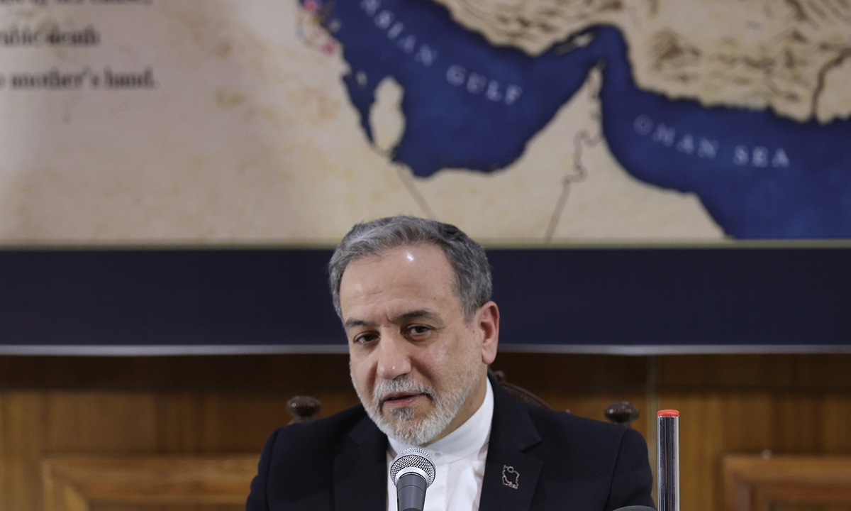 Iran’s Foreign Minister Abbas Araghchi addresses a press conference after attending the BRICS Foreign Ministers' Meeting, at the Embassy of the Islamic Republic of Iran in New Delhi, India, 15 May 2026. Photo: VCG