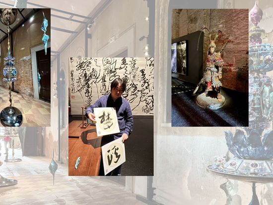 Chinese art drawing the crowds in Venice