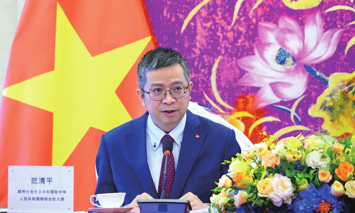 Vietnamese Ambassador to China Pham Thanh Binh gives a speech at the session in Beijing on May 18, 2026. Photo: Courtesy of the Embassy of the Socialist Republic of Vietnam in China